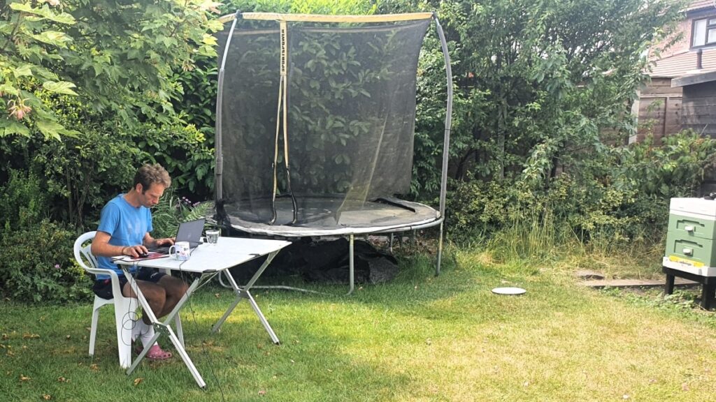 Working in the garden during the hot June of 2023